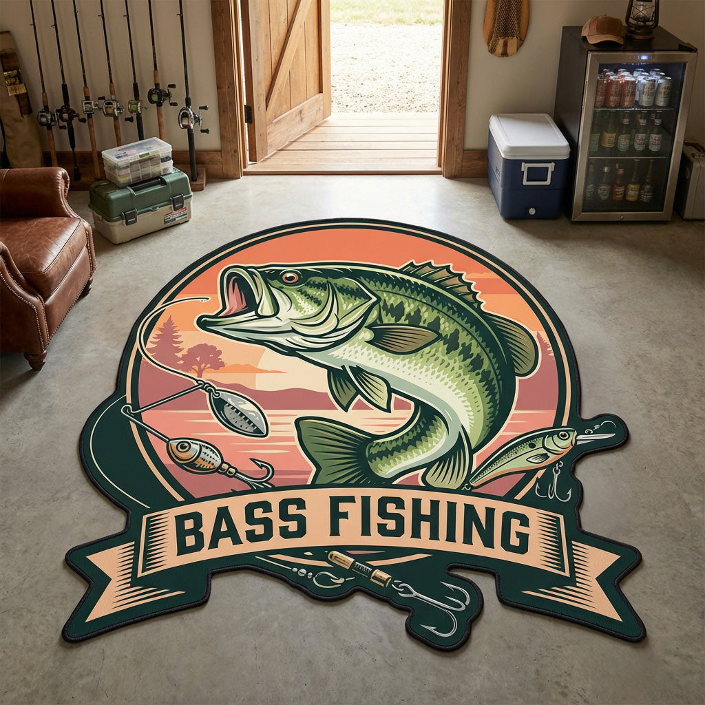 Bass Badge Custom Shape Area Rug