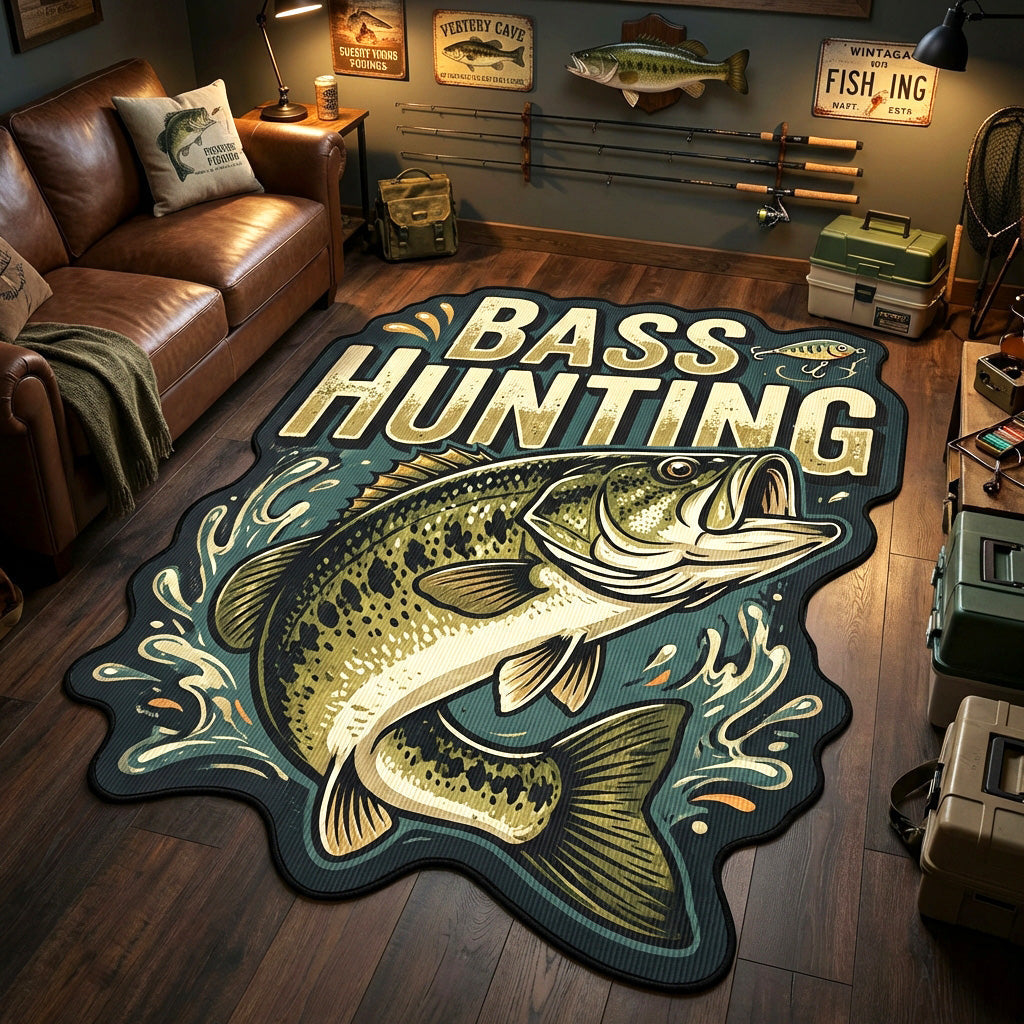 Bass Hunter Custom Shape Area Rug