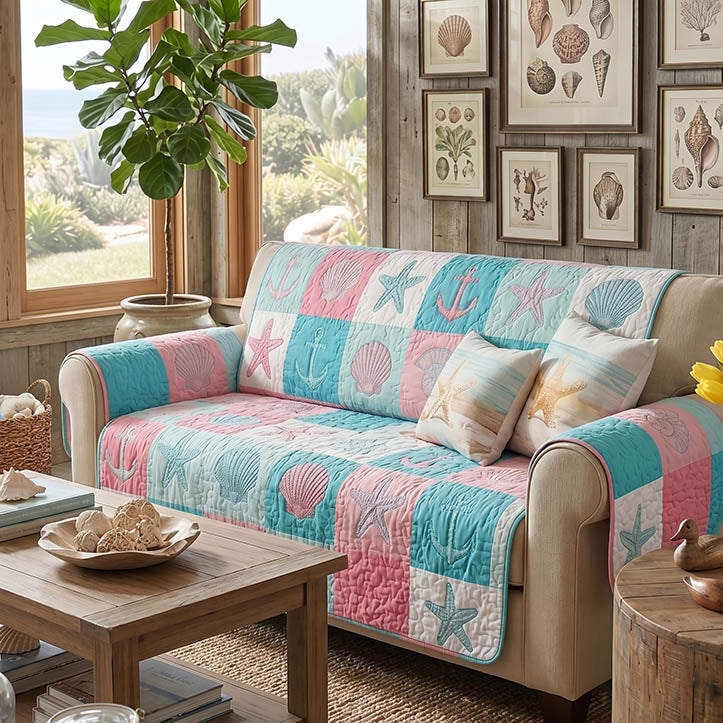 Beach Haven Quilted Sofa Cover