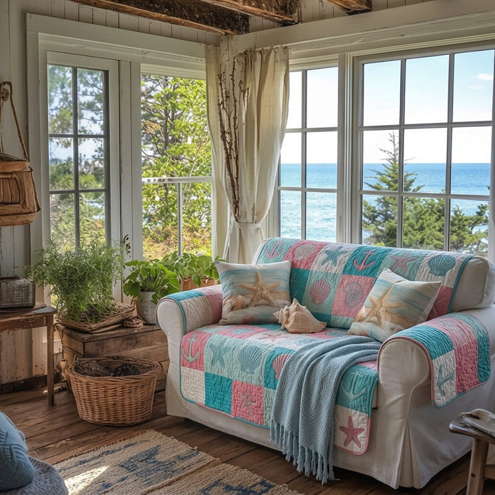 Beach Haven Quilted Sofa Cover