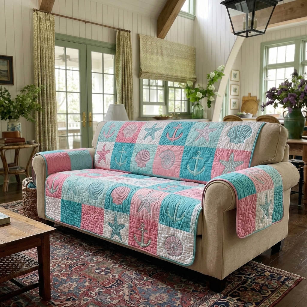 Beach Haven Quilted Sofa Cover