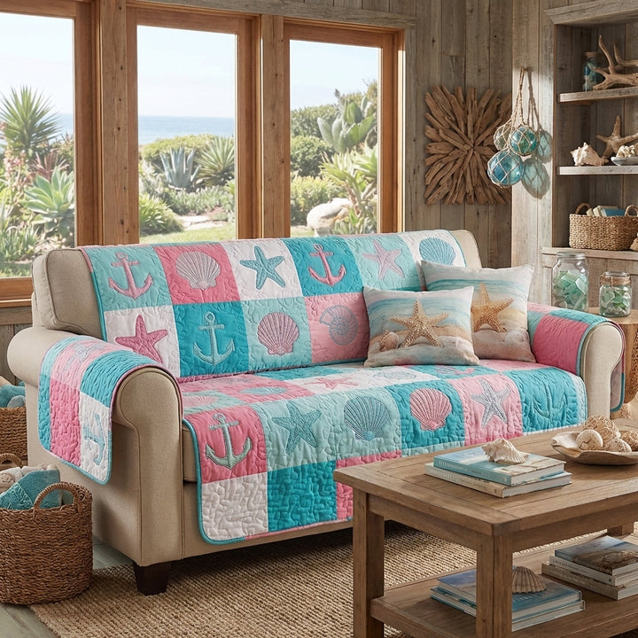 Beach Haven Quilted Sofa Cover