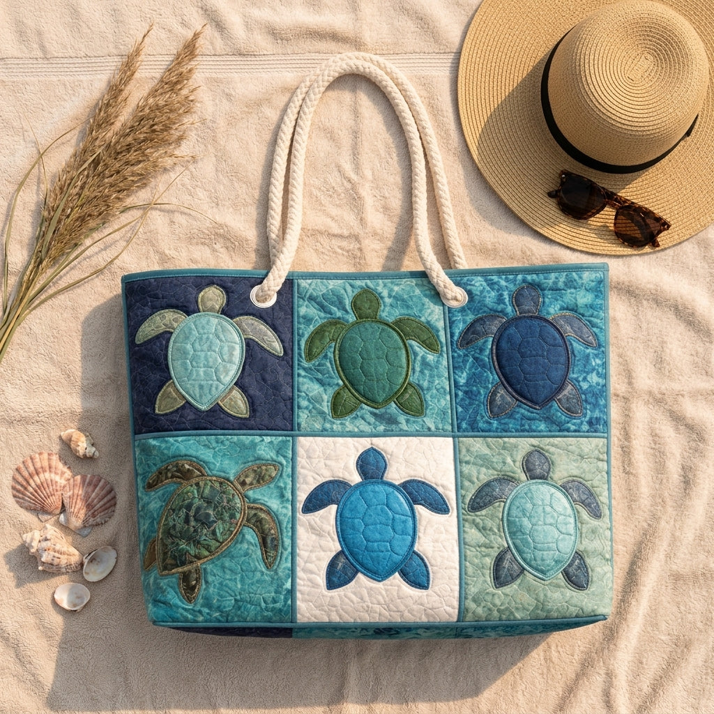 Strandtaske - Blå Havskildpadder