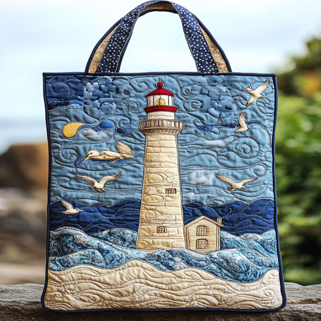 Beacon Lighthouse Quilted Tote Bag
