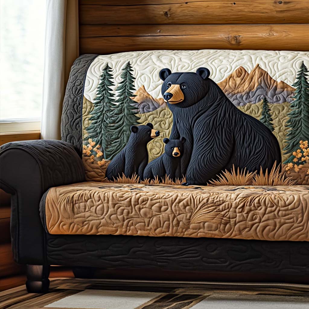 Bear Haven Quilted Sofa Cover