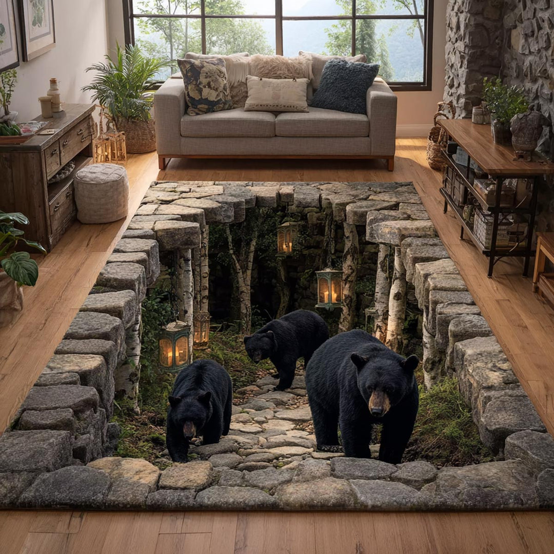 Black Bear Area Rug