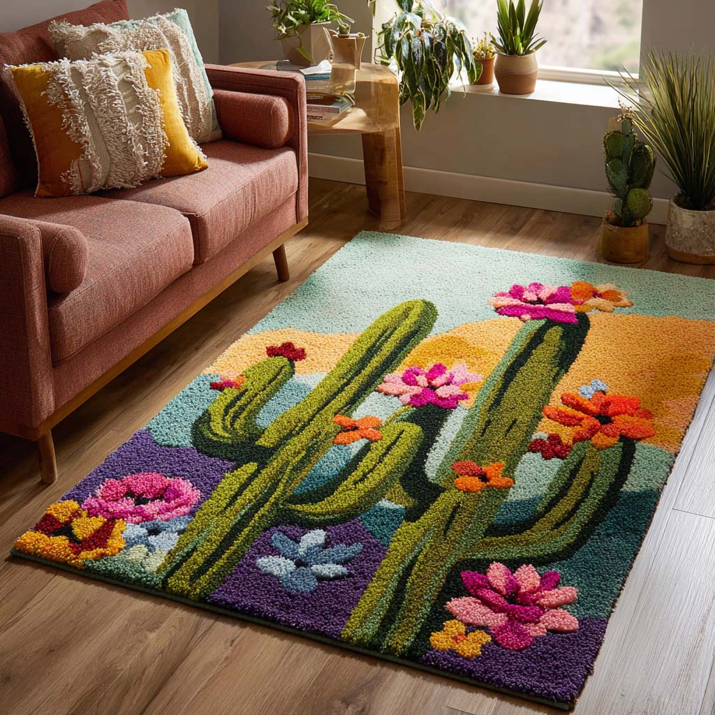 Blooming Cactus Area Rug
