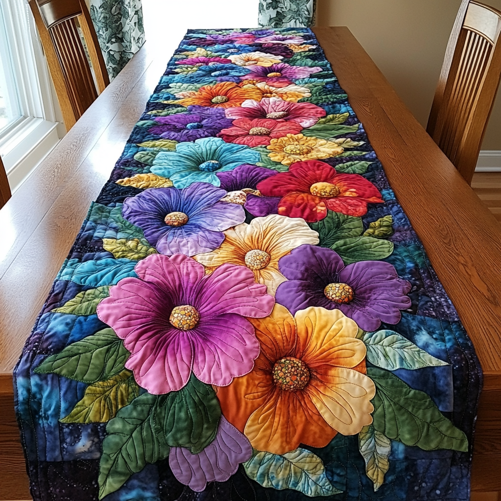 Blomstrende Farver Quiltet Bordløber