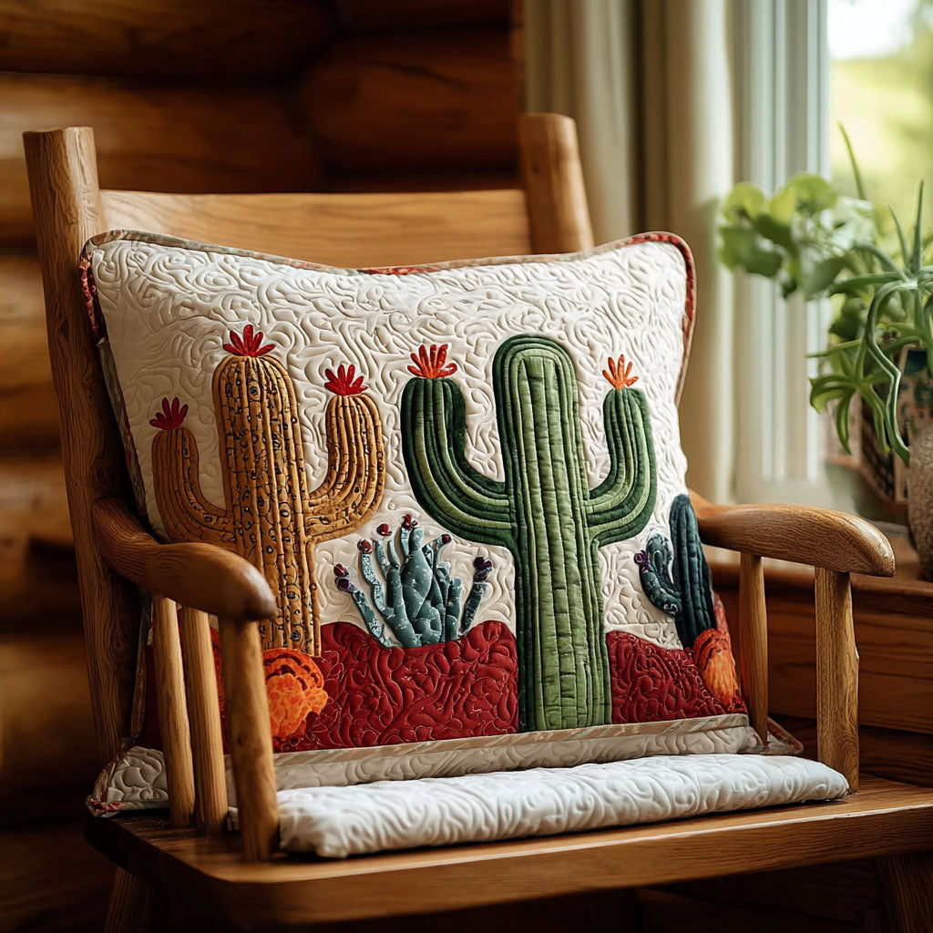 Blomstrende Ørkensti Quilted Sengetøj Pude Betræk