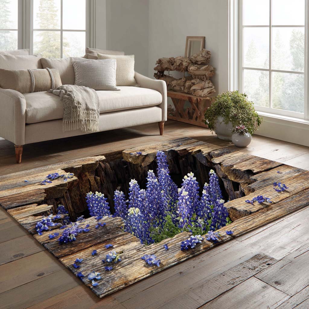 Blue Blossom Area Rug