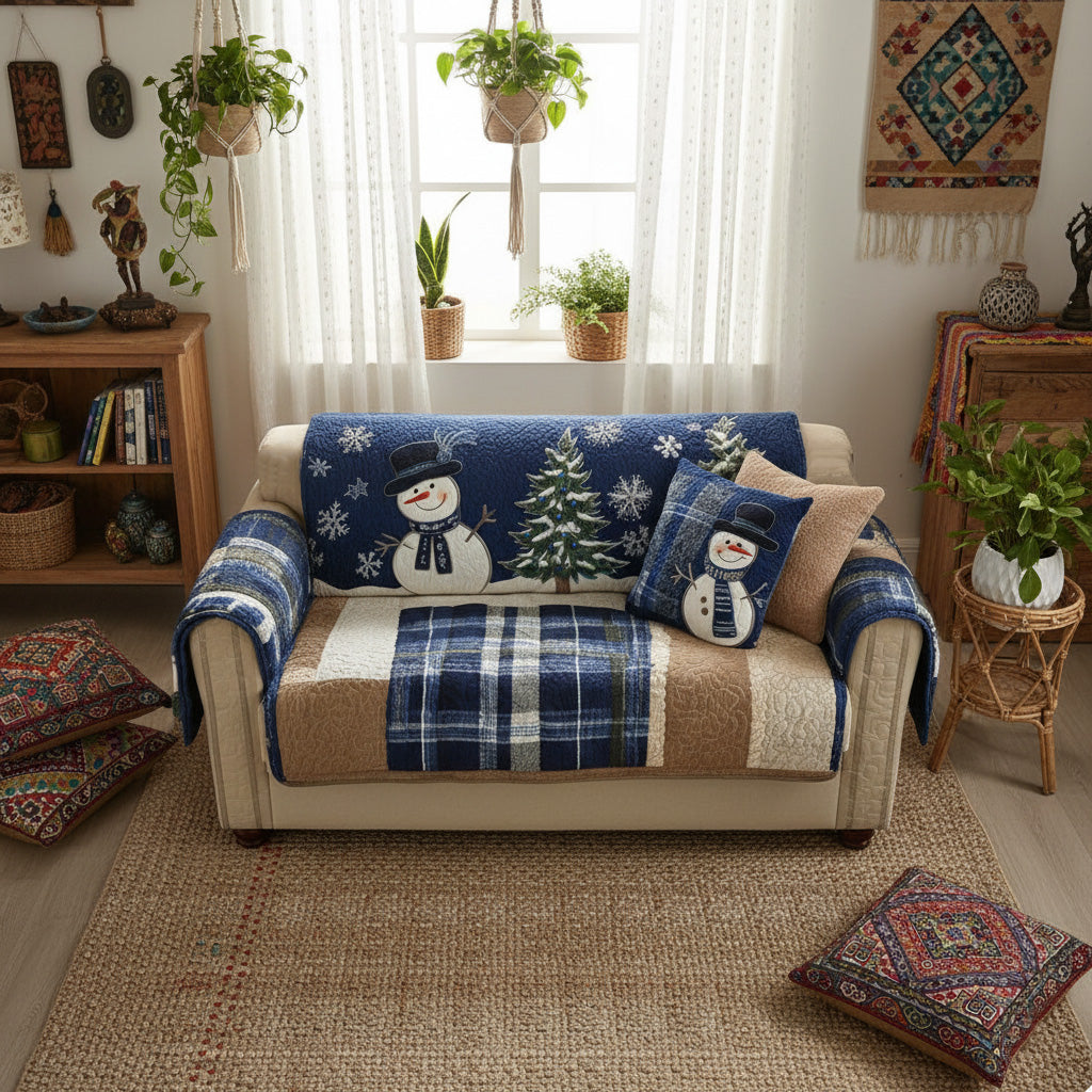 Blå Festlige Nætter Polstret Sofa Dække