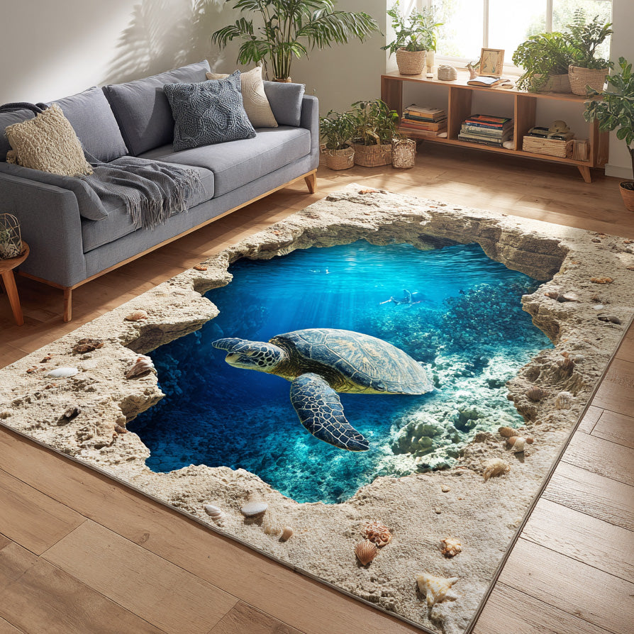 Blue Lagoon Escape Area Rug