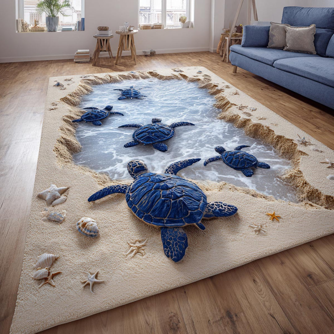 Blue Turtle Area Rug