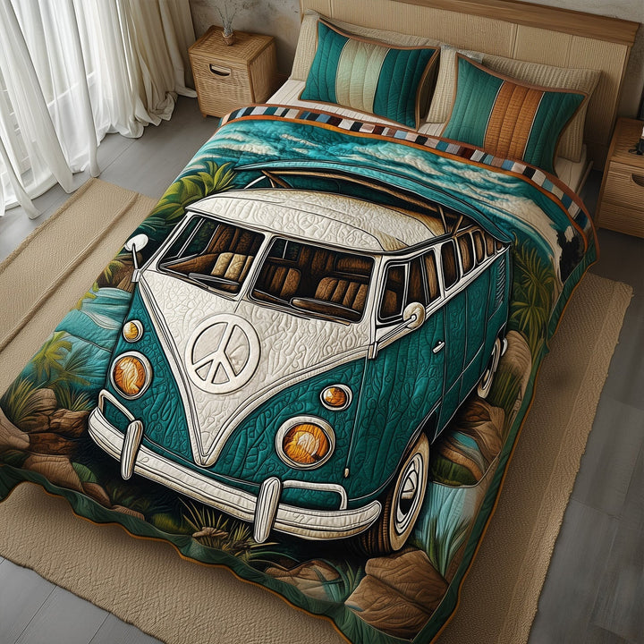 Hippie Van 3-delt quiltet sengetøjssæt