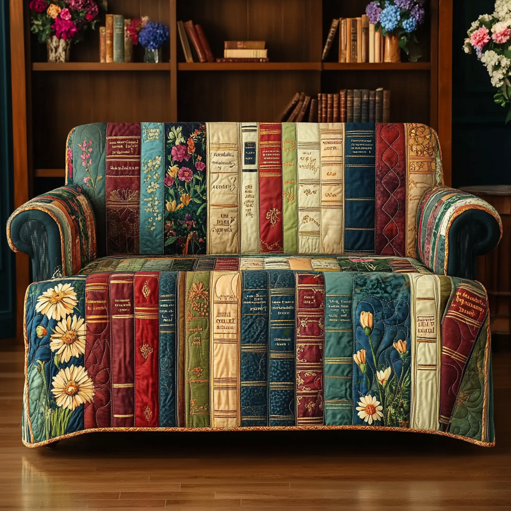 Book Haven Quilted Sofa Cover