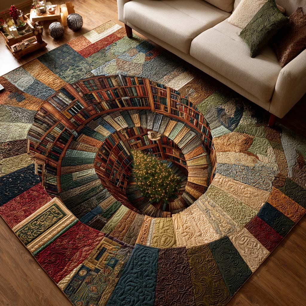 Bookish Christmas Area Rug