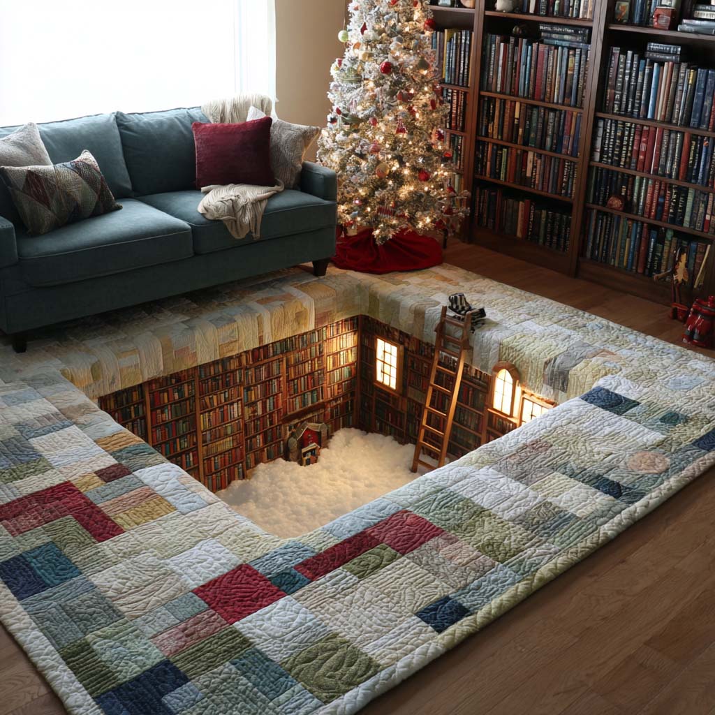 Booklover Christmas Area Rug