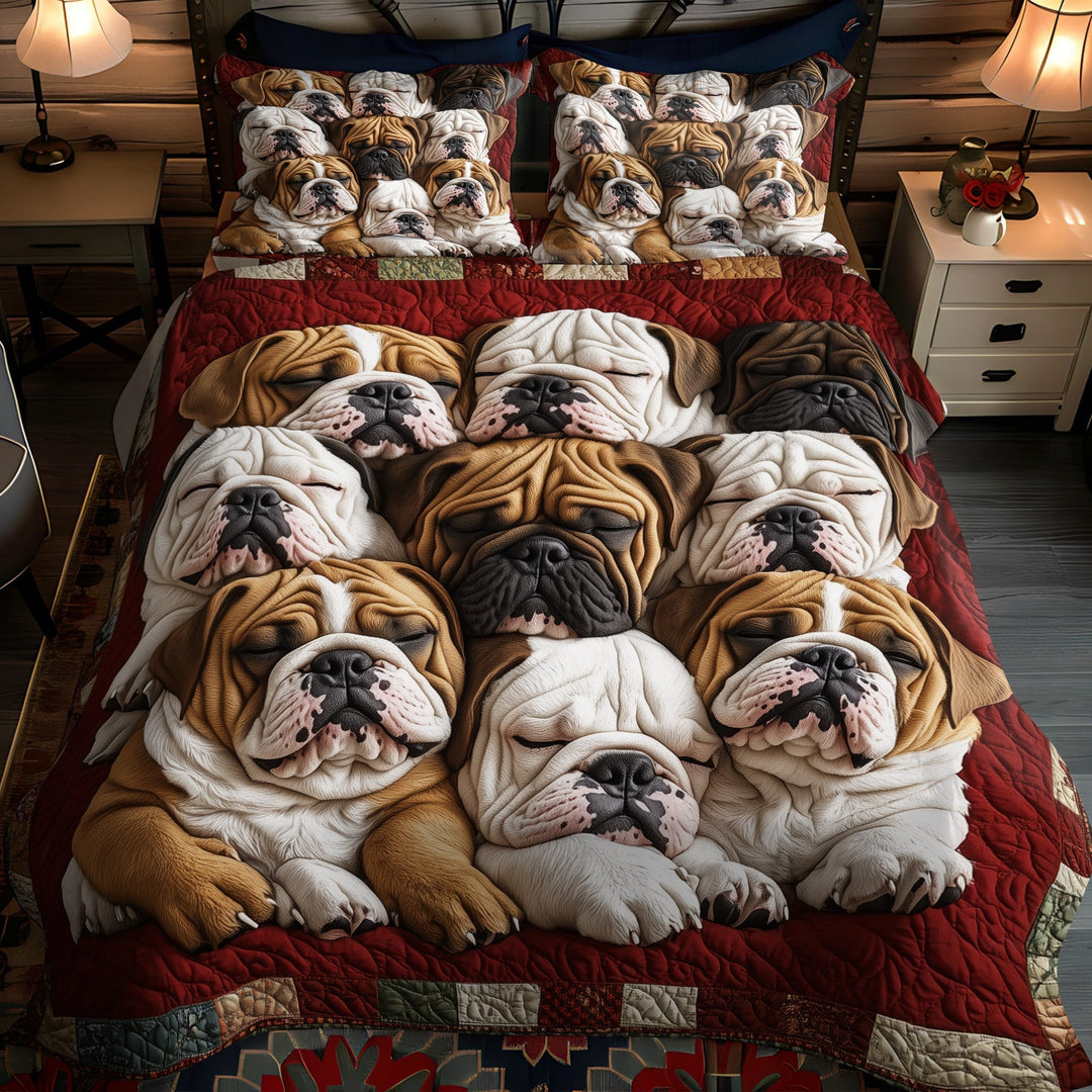 Bulldog Comfort 3-delt quiltet sengetøjssæt