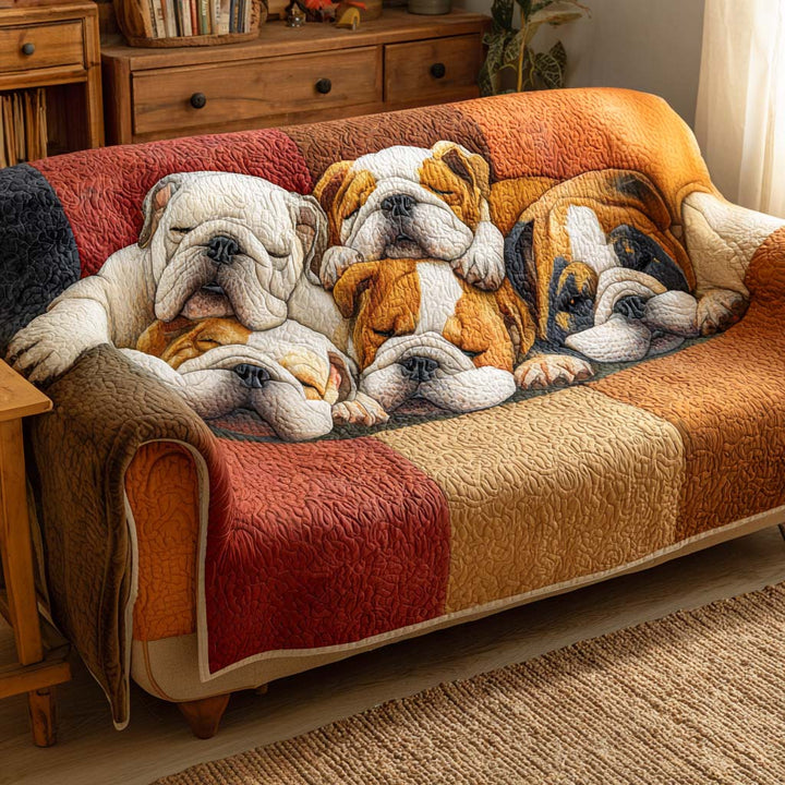 Bulldog Quilted Sofa Cover