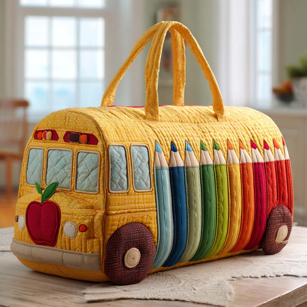 Skolebus Quiltet Duffle Bag