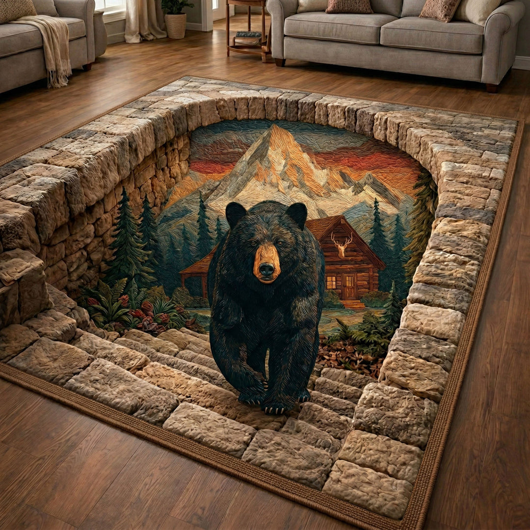 Cabin Mountain Bear Area Rug