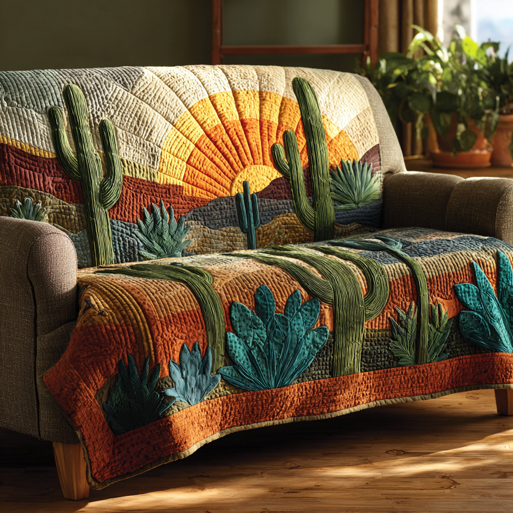 Kaktus Blomst Quilted Sofa Dække