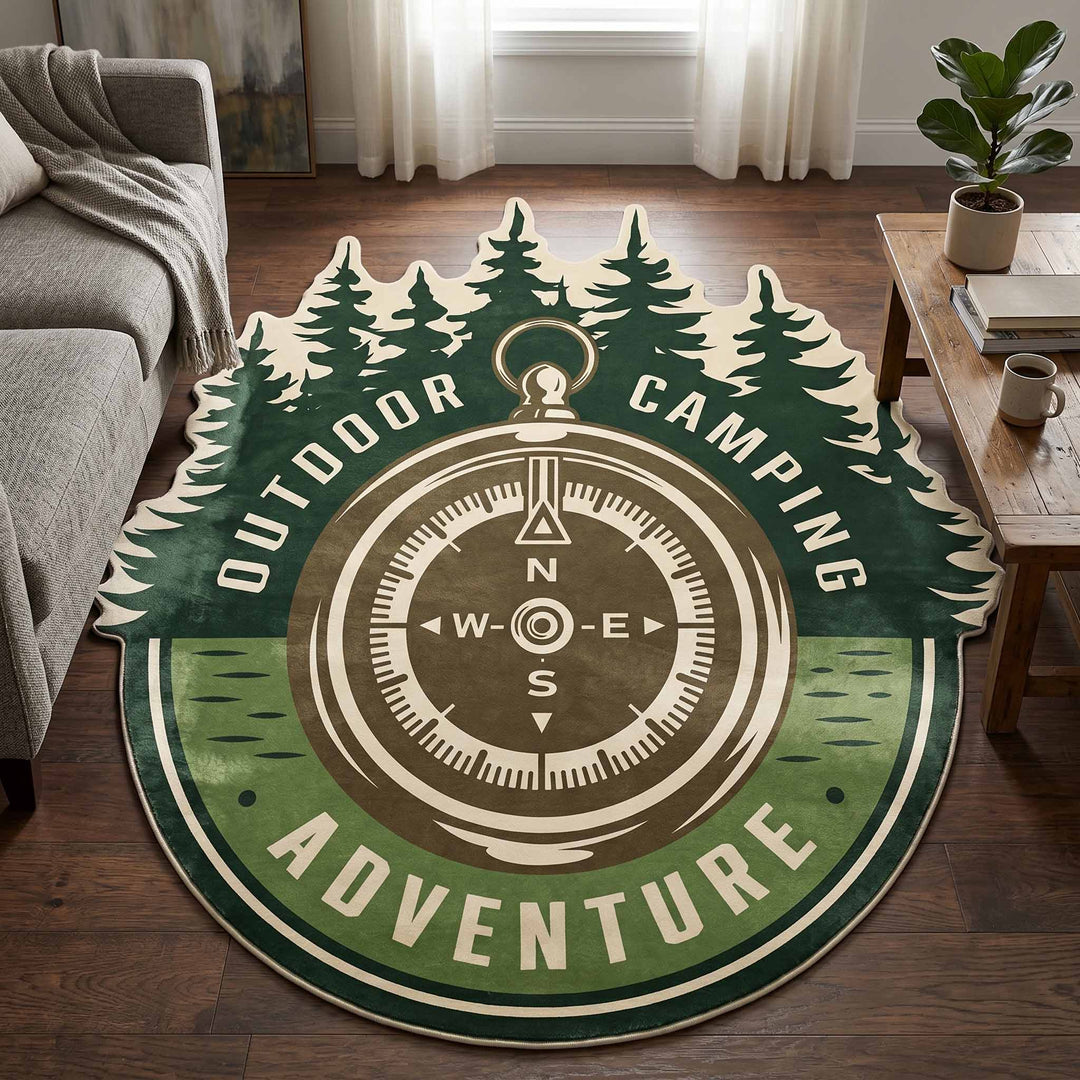 Camp Badge Custom Shape Area Rug