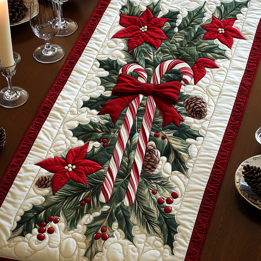 Candy Cane Bliss Quiltet Bordløber