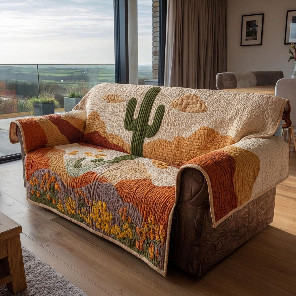 Canyon Dune Quilted Sofa Cover