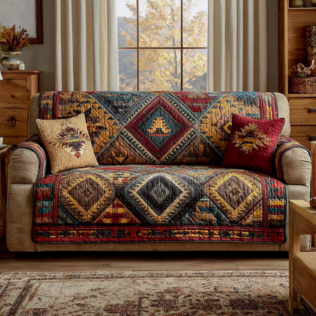 Canyon Spirit Quilted Sofa Cover