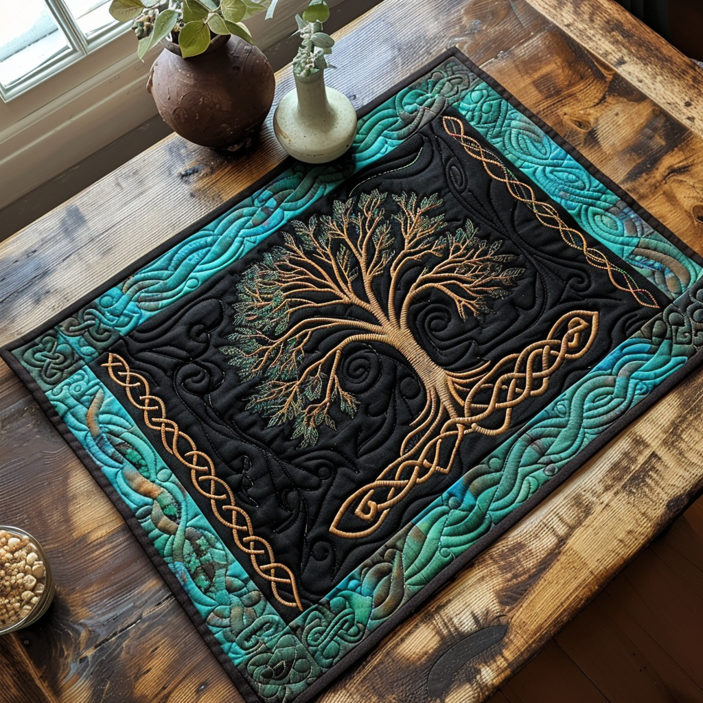 Celtisk Livets Træ Quilted Bordskåner