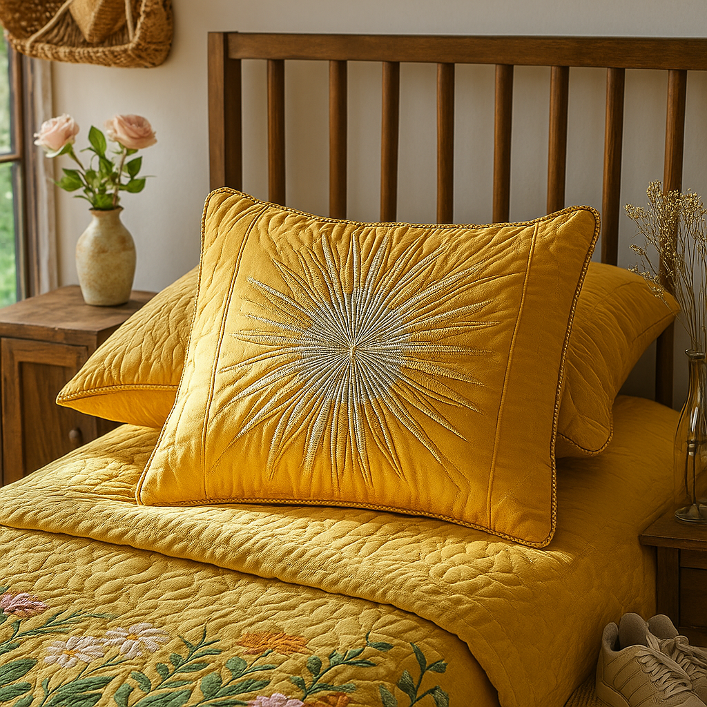 Golden Horizon Quilted Bedding Pillow Case