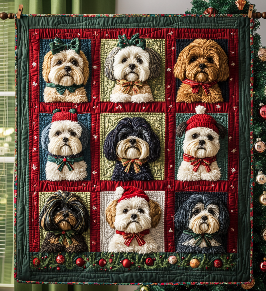 Jule Shih Tzu Vibes Quiltet Tæppe