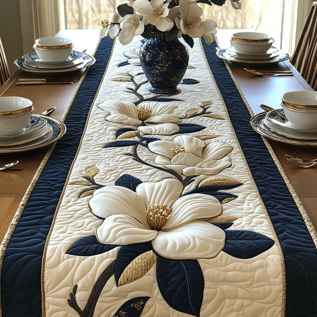 Klassisk Magnolia Quiltet Bordløber