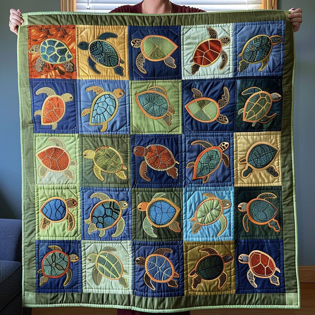 Kyst Skildpadde Hjem Quilted Tæppe