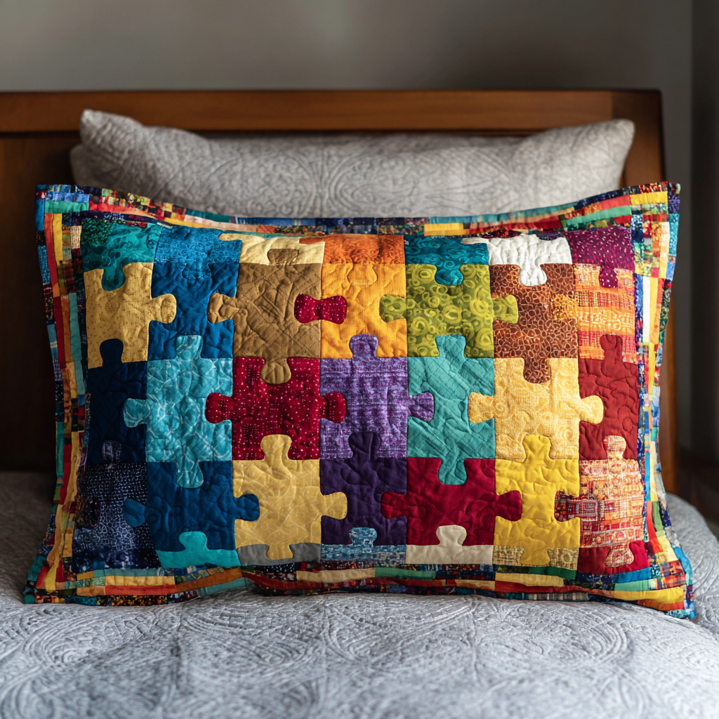 Farveblokke Quilted Sengetøj Pudevar