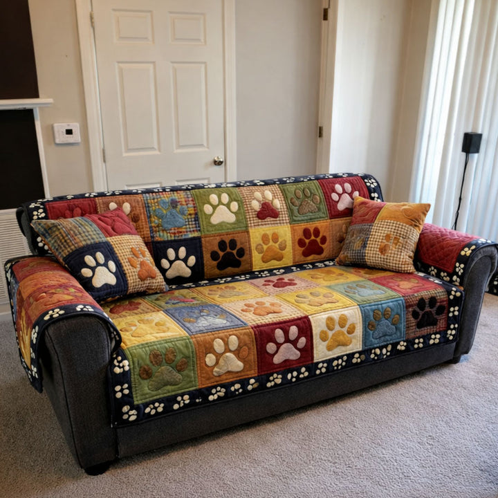 Farverig Pote Patchwork Quilted Sofa Dække