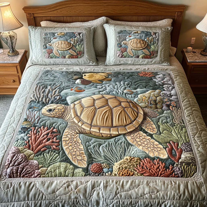 Skildpadde 3-delt Quilted Sengetøj Sæt