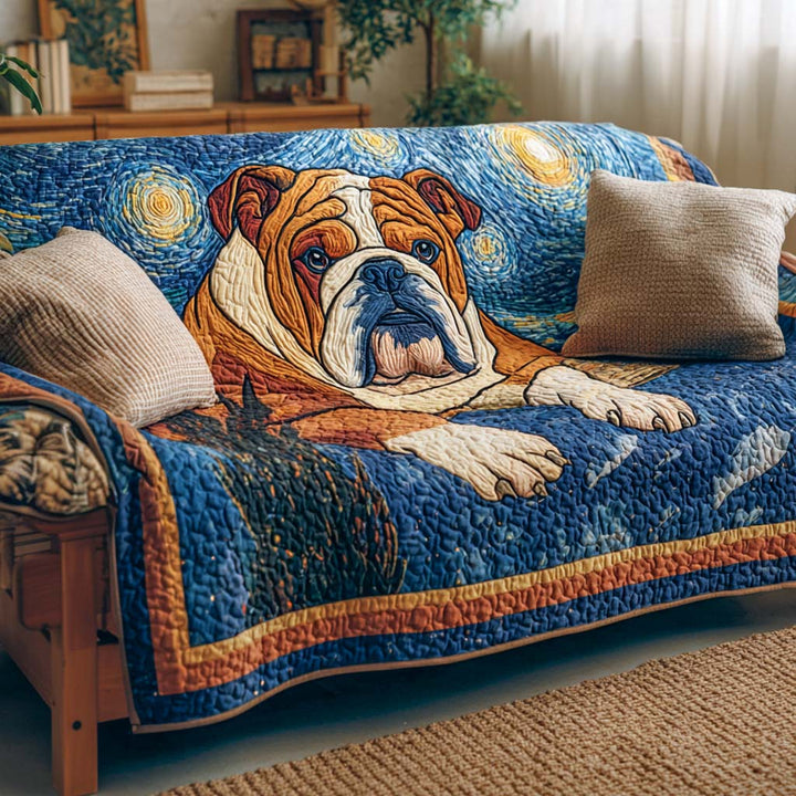 Bulldog Quilted Sofa Cover