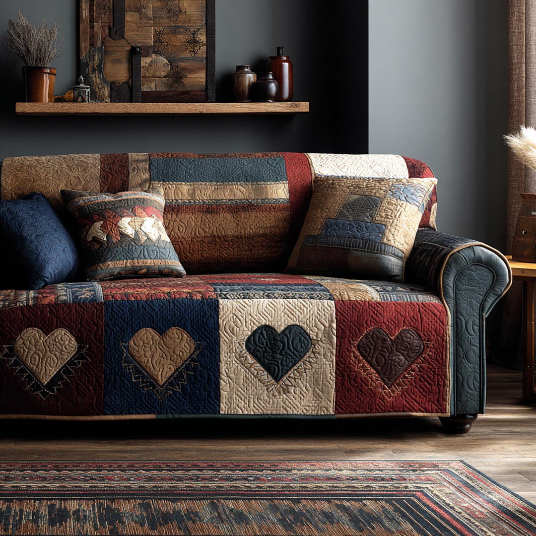 Hjerte Quiltet Sofa Dække