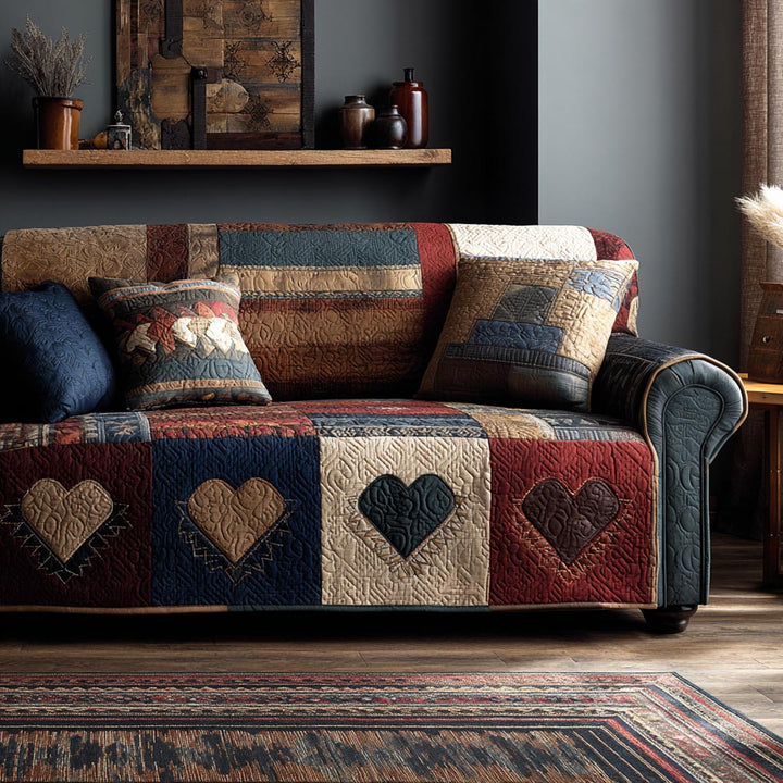 Hjerte Quiltet Sofa Dække