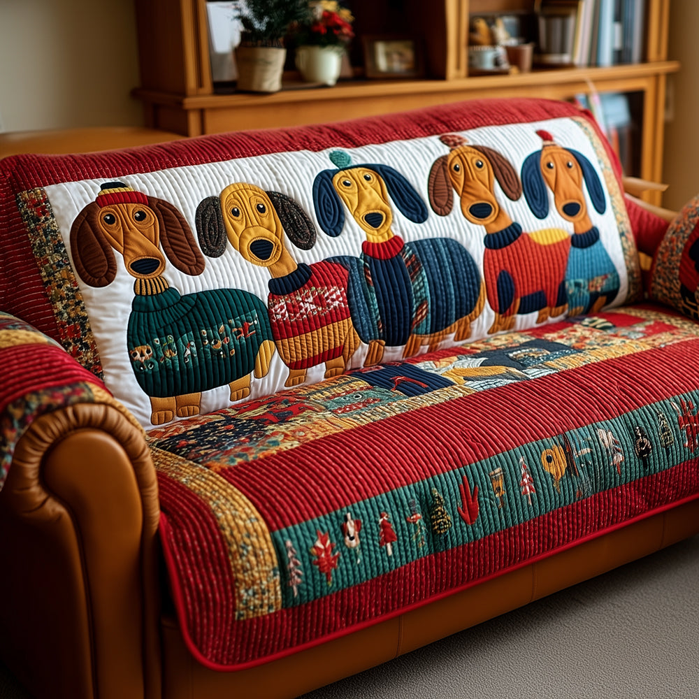 Hyggeligt Dachsund Crew Quilted Sofa Cover