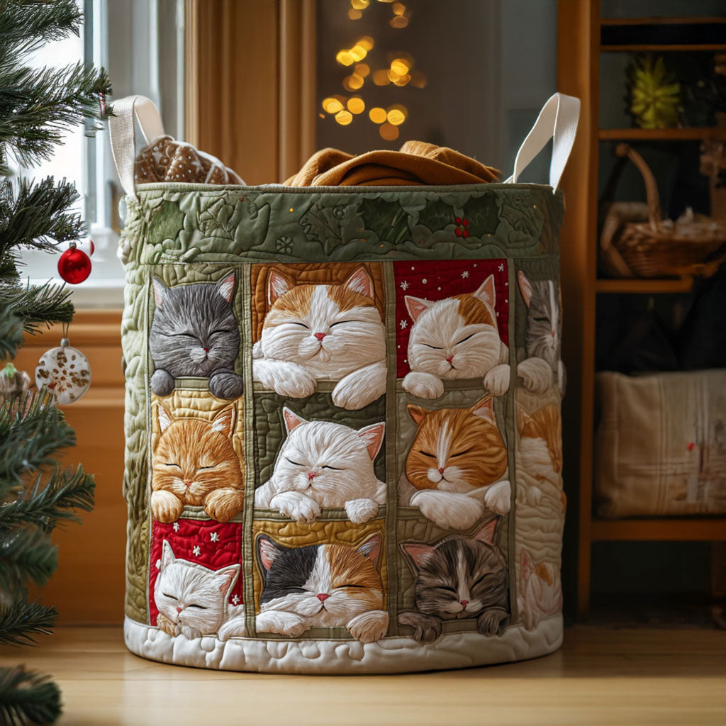 Hygge Kat Quiltet Vasketøjskurv