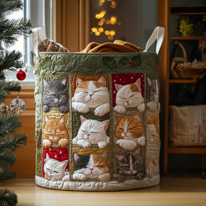 Hygge Kat Quiltet Vasketøjskurv