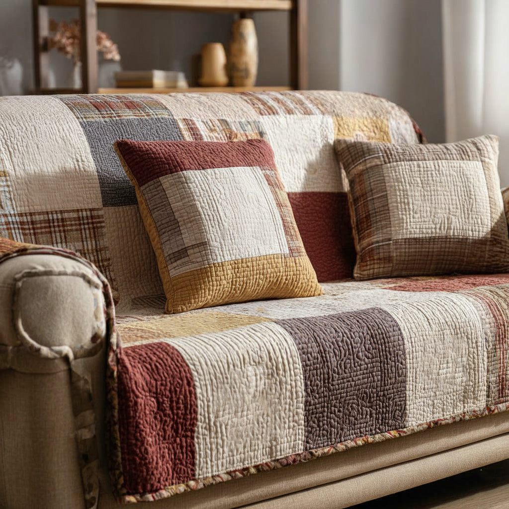 Hyggeligt Patchwork Quiltet Sofa Dække