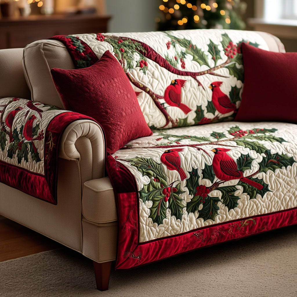 Krimson Cardinals Polstret Sofa Betræk