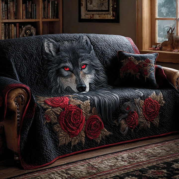 Wolf Quilted Sofa Cover