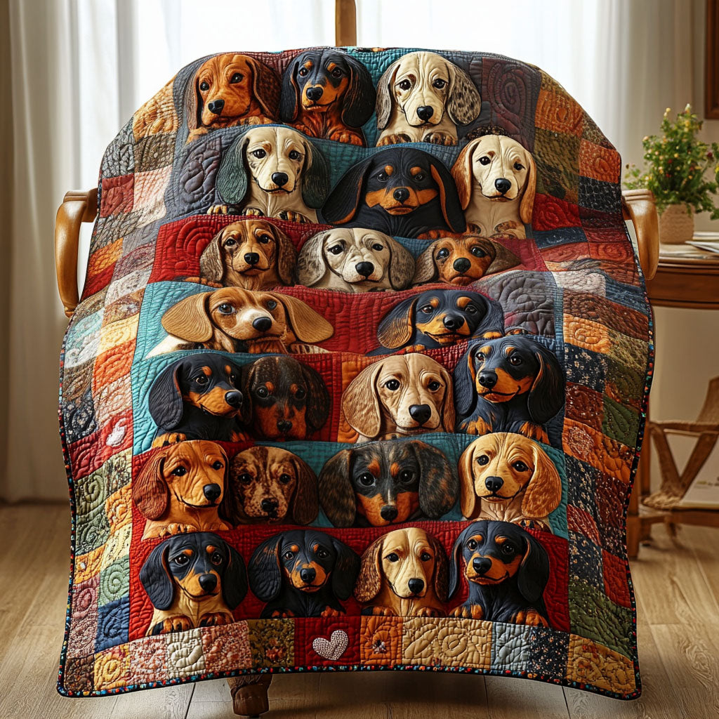 Dachshund Haven Quiltet Tæppe