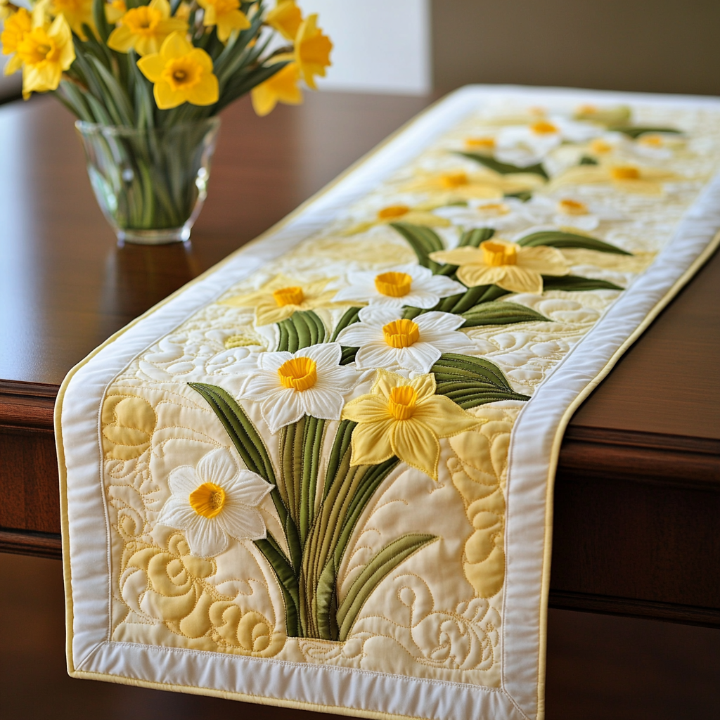 Påskelilje Charm Quilted Bordløber
