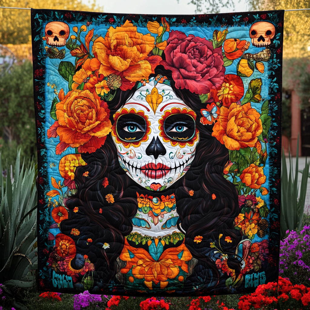 Dag For De Døde Catrina Quiltet Tæppe